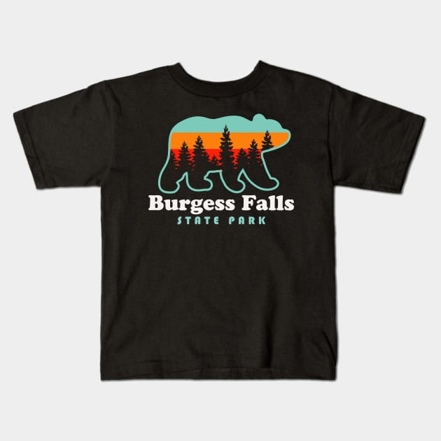 Burgess Falls State Park Hiking Tennessee Bear Retro Kids T-Shirt by PodDesignShop